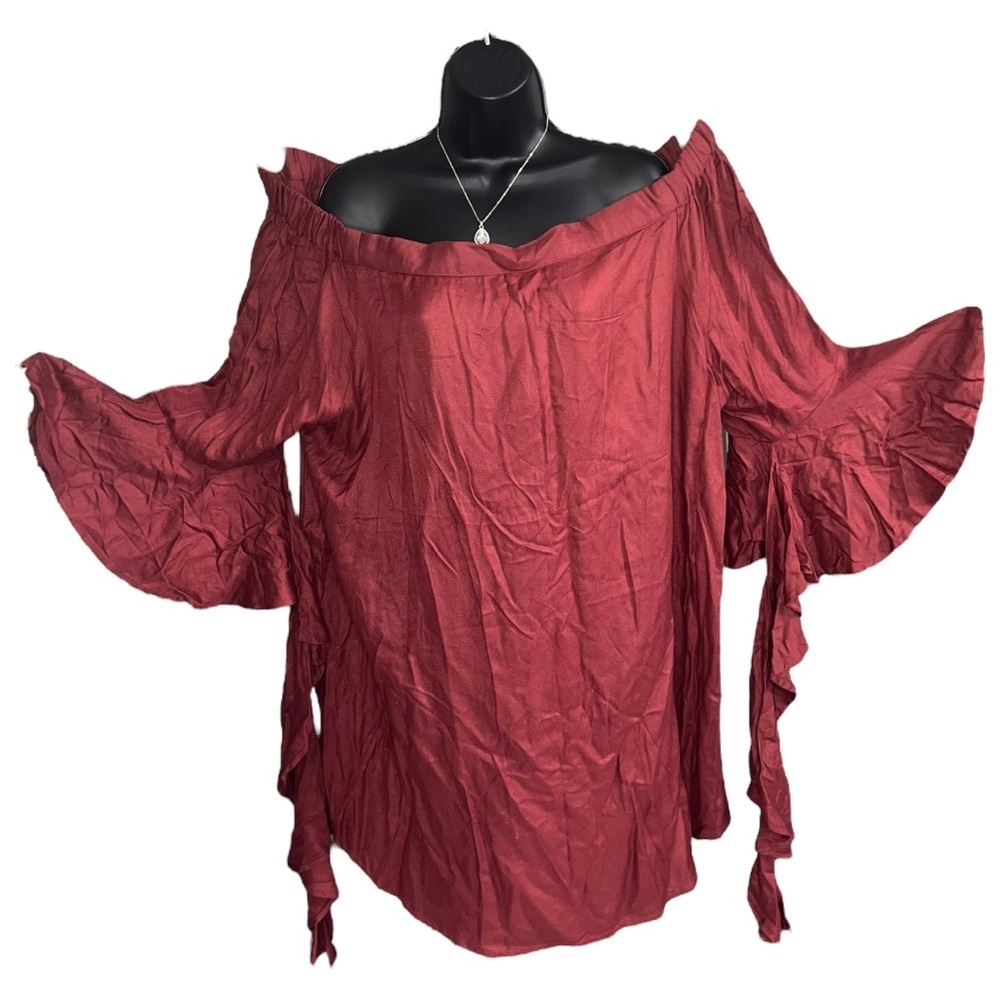 Live 4 Truth Burgundy Blouse, Size 3X